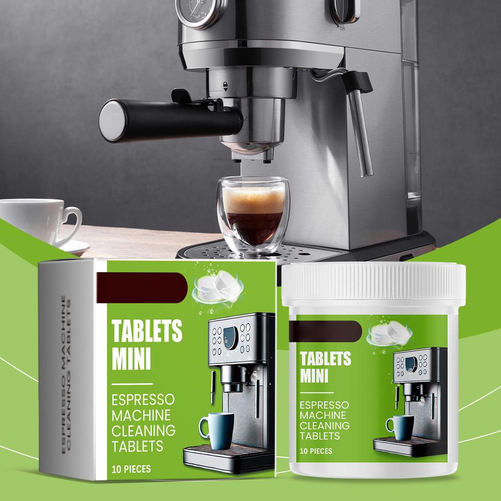 10Pcs/Bottle Automatic Coffee Maker Maintenance Cleaning Tablets Dissolves Oil Deposits Prevents Machine Blockage