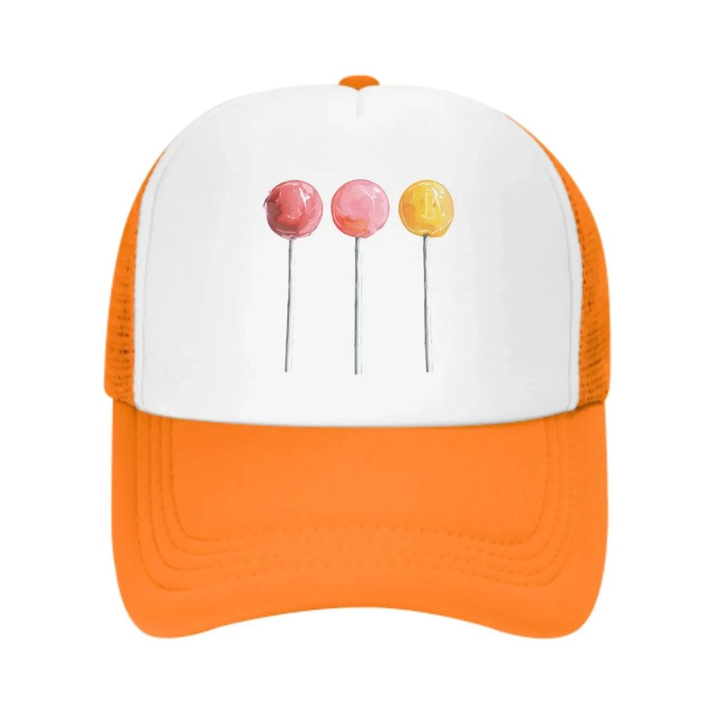 Drei Lolli Baseballkappen Mode Truckerhut Unisex Netzmützen für Damen Unisex Outdoor Freizeit Reisen Neutraler Sonnenschutz