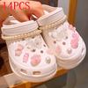 12/14PCS Advanced Bow Shoe Decorations Shoe Charms Set Pearl Butterfly Shoe Decoration DIY Detachable Buckle Shoes Accessories