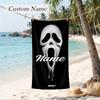 Horror Scream Custom Name Printed Beach Towel Personalized Soft Towel For Swimming Beach Travel