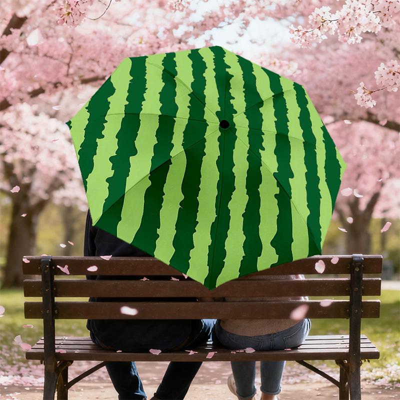 1PC watermelon Umbrella-8-Rib Reinforced, Automatic Open, Lightweight & Durable, Fashion Accessory for Outdoor-D367
