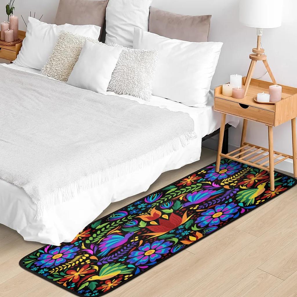 Floral Mexican Birds Kitchen Rugs Indoor Outdoor Non Slip Kitchen Floor Mats Area Rugs Runner Rug Laundry Room Rug 40x20 In