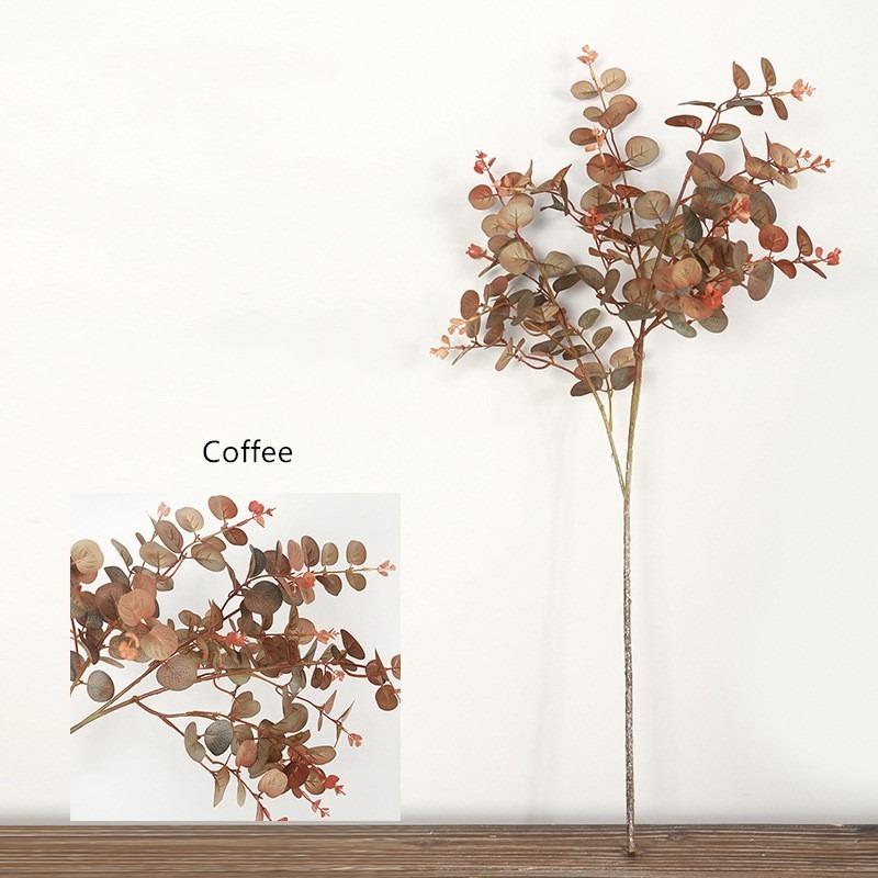 1Pc Fake Leaf Autumn Eucalyptus Artificial Plants Branch Home Garden Wedding Party Decoration