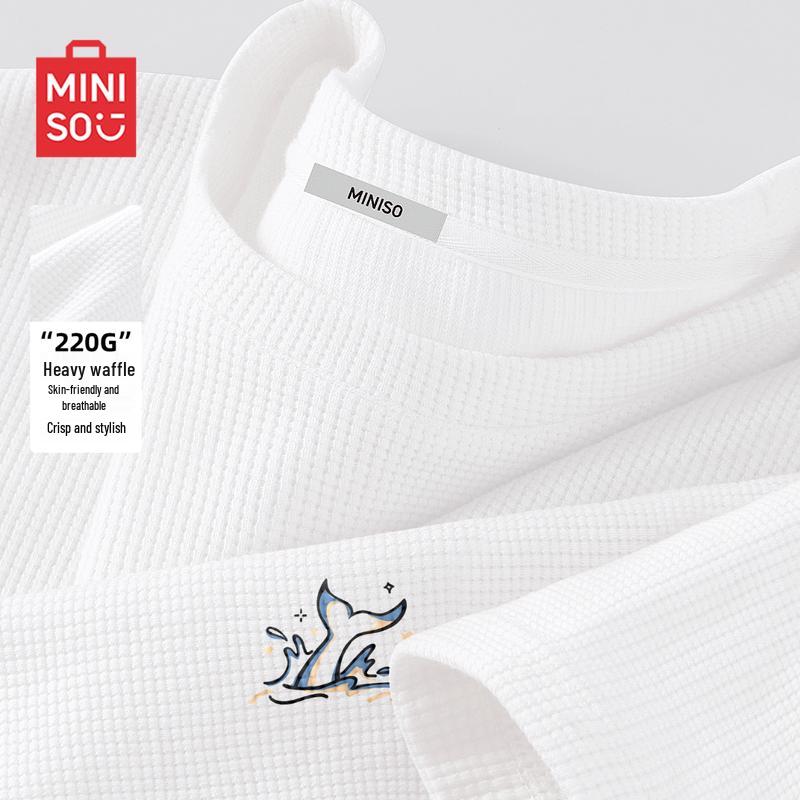 MINISO Men s Waffle Knit Relaxed Fit Short Sleeve T-Shirt 2XL