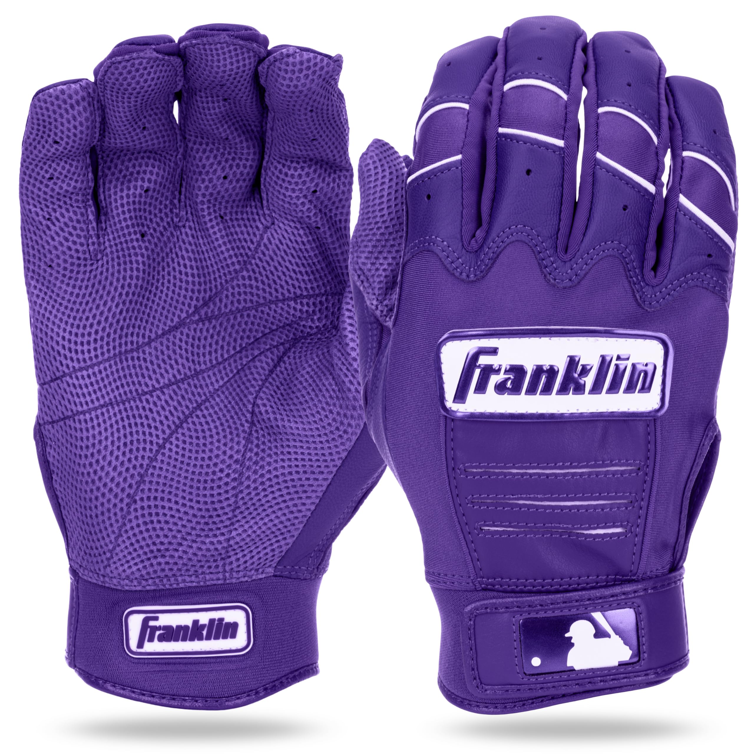 

Franklin Sports MLB CFX Pro Batting Gloves Pair Large Adult and Youth Baseball Softball Purple Highlight Youth L