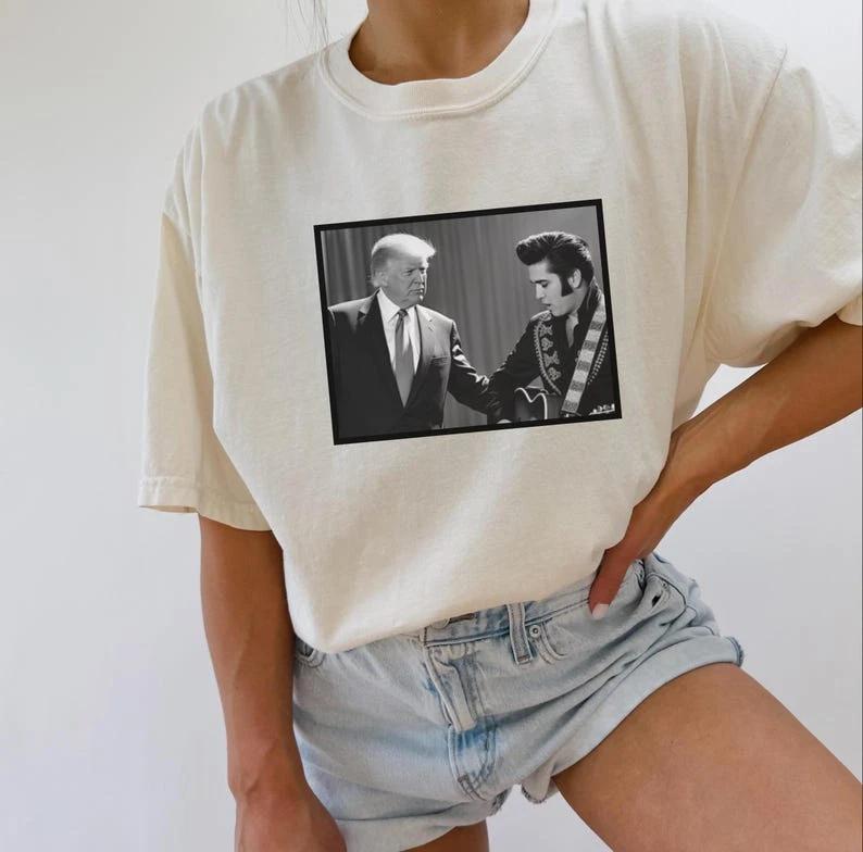 

Trump and The King of Rock T-T-Shirt, Trump and Elvis T-Shirt M