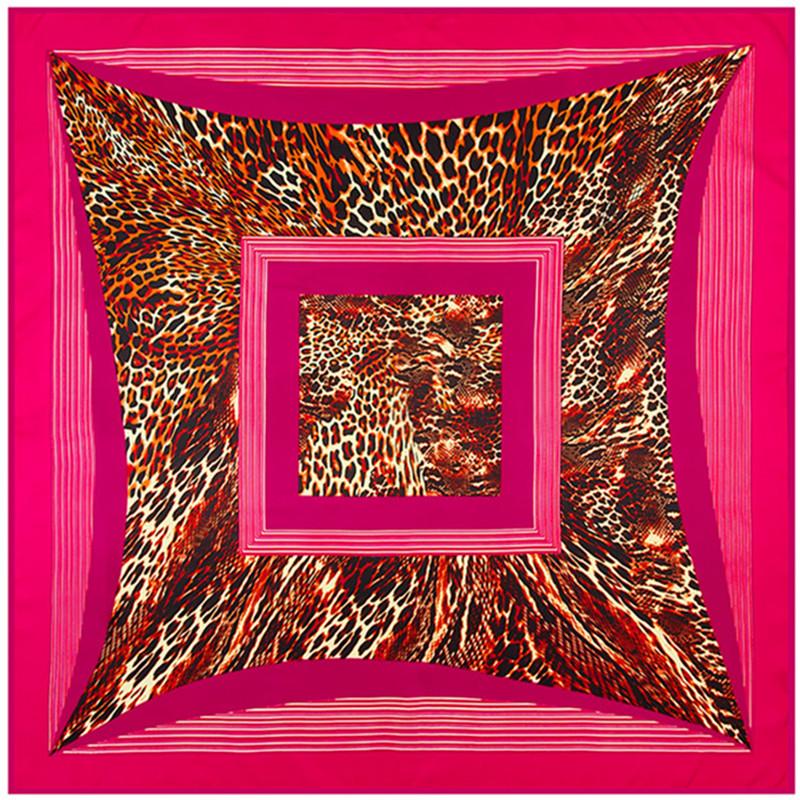 POBING Silk Scarf Women Square Scarves Wraps Cashew Floral Print Neckerchief Female Foulards Silk Hijabs Lady Bufandas 100x100CM
