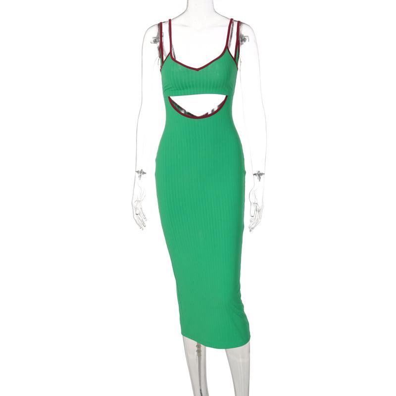Elegant Bodycon Sexy Women's Dress for Women 2022 Summer Sleeveless Hollow Out Party Maxi Evening Night Club Dresses Woman