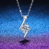 1CT S925 Sterling Silver Moissanite Necklace Lightning Star Pendant D VVS1 Ladies Exquisite Jewelry