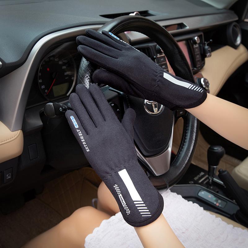 Winter thermal gloves velvet thermal insulation windproof cold-proof and non-slip touch screen