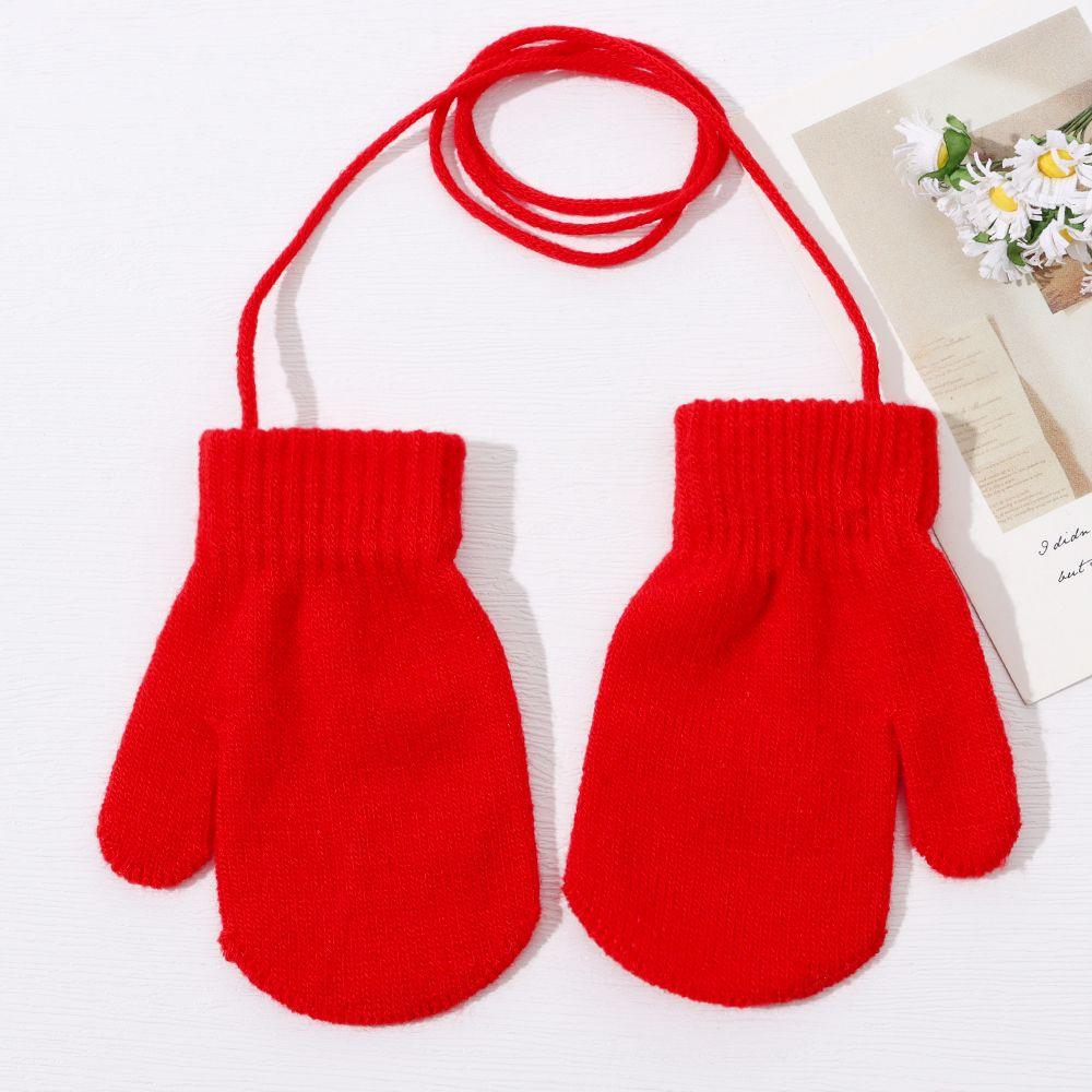 Winter Baby Boys Girls Anti-lost Thick Warm Kids Gloves Sports Gloves Knitted Mittens