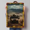 Military Convoy Desert Landscape Printed Poster Customized Wall Art Retro Vintage Metal Tin Signs for Office Decor Coffee Bar
