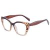 New Fashion Cat Eye Glasses Trendy Personalized Contrast Color Stitching Anti-Blue Light Glasses