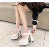 2025 Spring and Autumn Sexy High Heels Square with Mary Jane Sex Women's Shoes