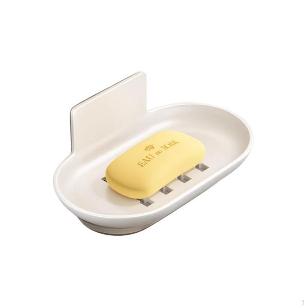 Soap Dish, Automatic Draining, Bathroom Organizer, No Gun Gray 1 Pack