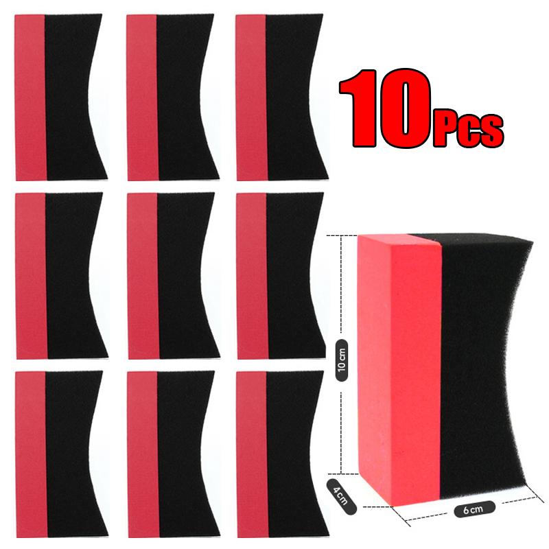 10Pcs Car Wheel Cleaning Sponge Detailing Applicator Sponge Water Suction Sponge Wax Polishing Tyre Brushe Tools Car Accessories