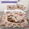 Cute kitten Pattern Bedding uilt Set uilt Cover Pillowcase Home Decoration Birthday Gift (1 * duvet cover + 2 * pillowcase  without core)
