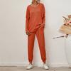 Women's 2 Piece Outfits Sets Ruched Long Sleeve Tops  Wide Leg Pants Tracksuit Sets