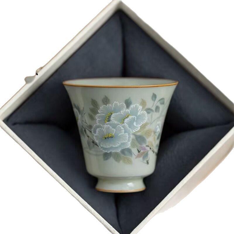Secret Huang Ru Kiln Retro Chinese Open Fragrance Cup Small Single Cup Household Kung Fu Tea Set Master Cup Tea Cup Tea Cup