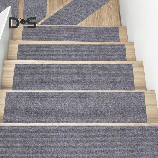 Stair Mat Self Adhesive Non-slip Washable Wear-resistant Contrast Color Wood Stair Protection Reduce Noise Stain Resistant Step Rug Safety Mute Floor
