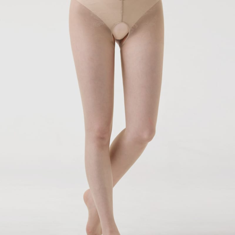 HUGDAY [10 Denier] Floral Low-Rise Pantyhose