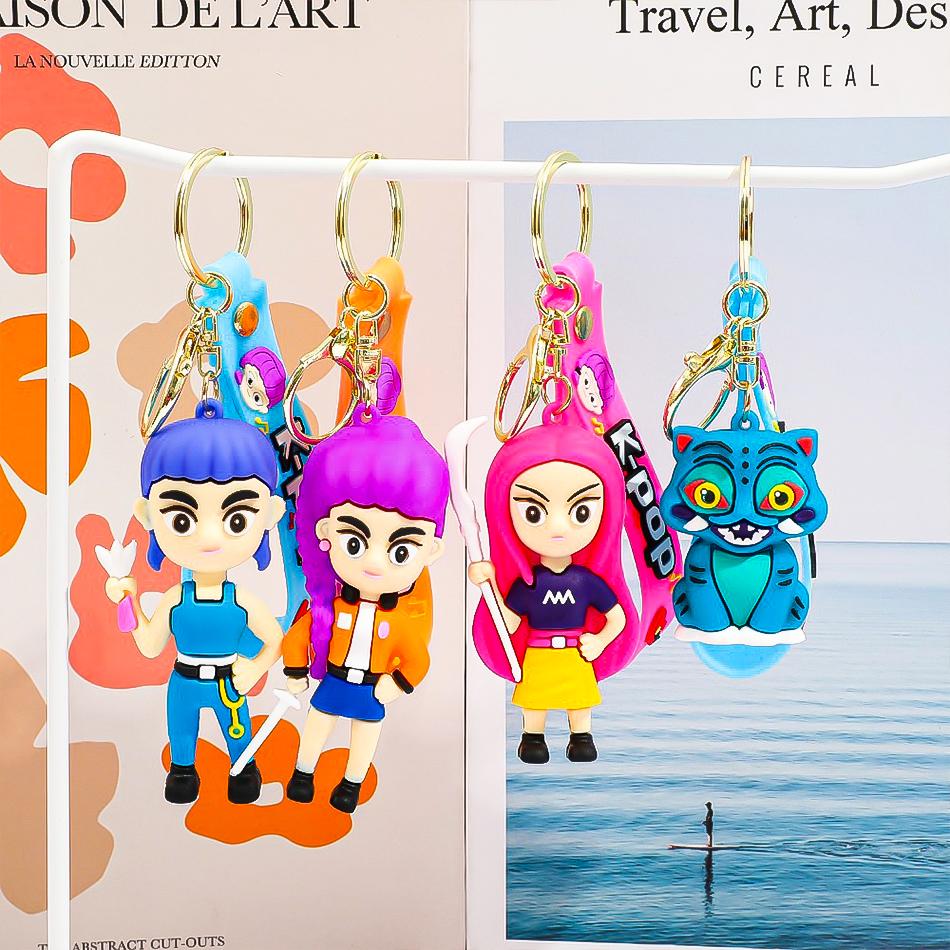 KPop Devil Hunter Peripheral Pendant Rumi Mira Zoe PVC Keychain Backpack Decoration Pendant Accessories Toys