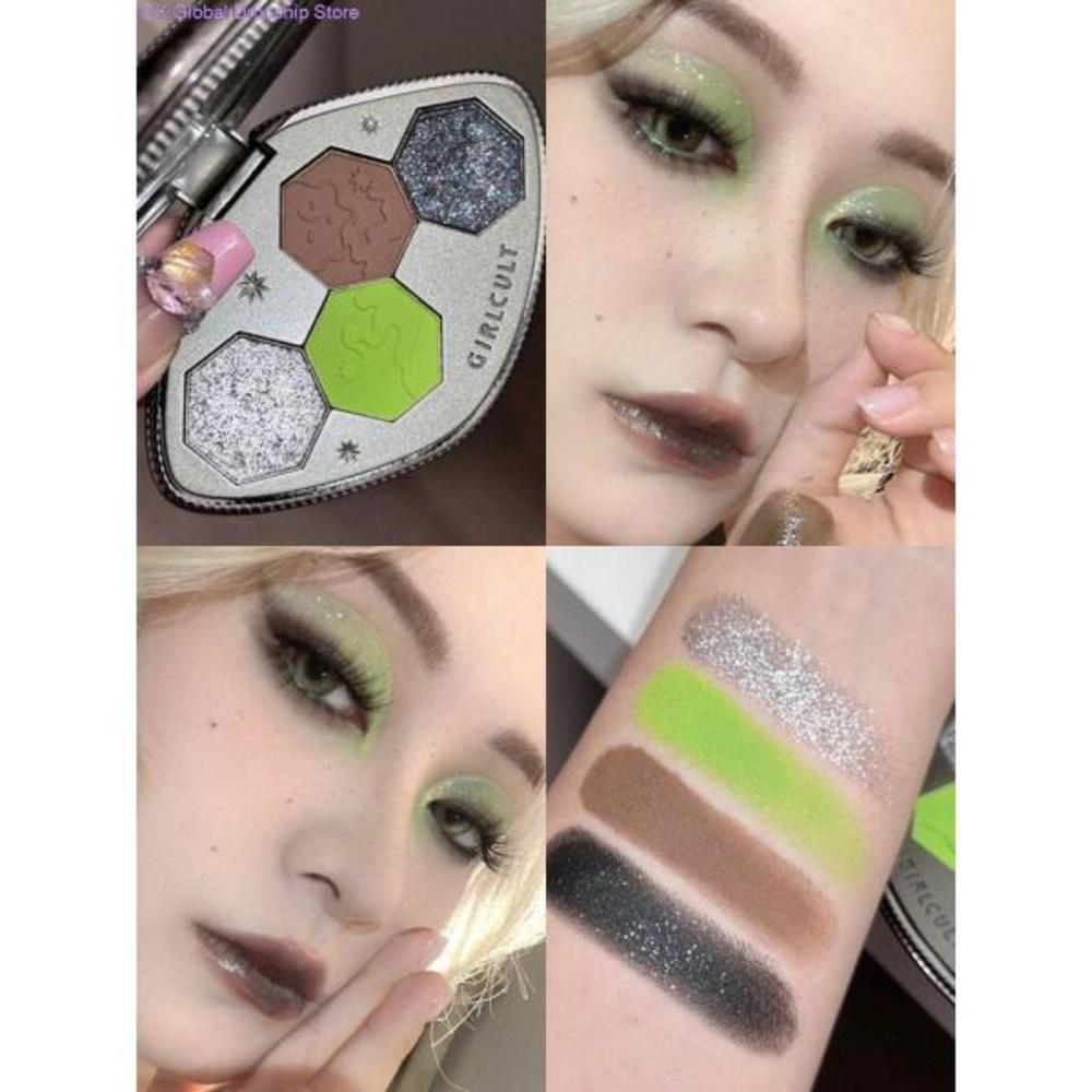 Girl Cult Eye Makeup 4 Color Shadow Palette Chameleon Blue Polarized Delicate Silky Provocative Beauty Makeup, 1 Piece, 1) 40