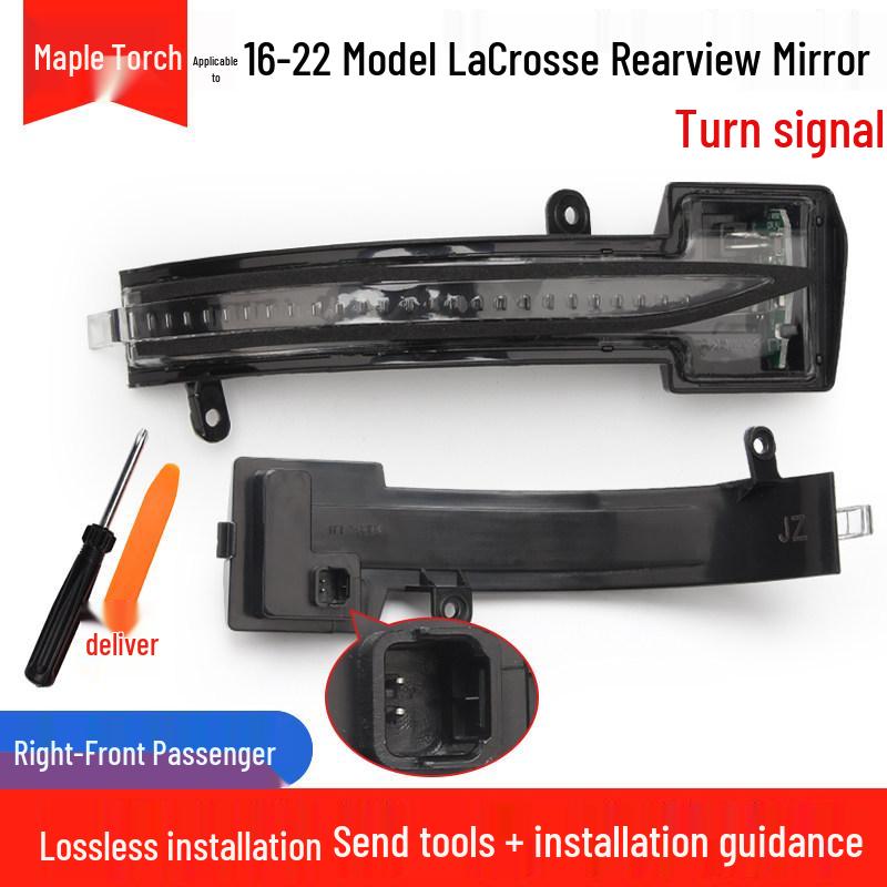 Compatible Rearview Mirror Shell for 2016-2022 Buick LaCrosse: Reversing Turn Signal Exterior Mirror Lens & Frame