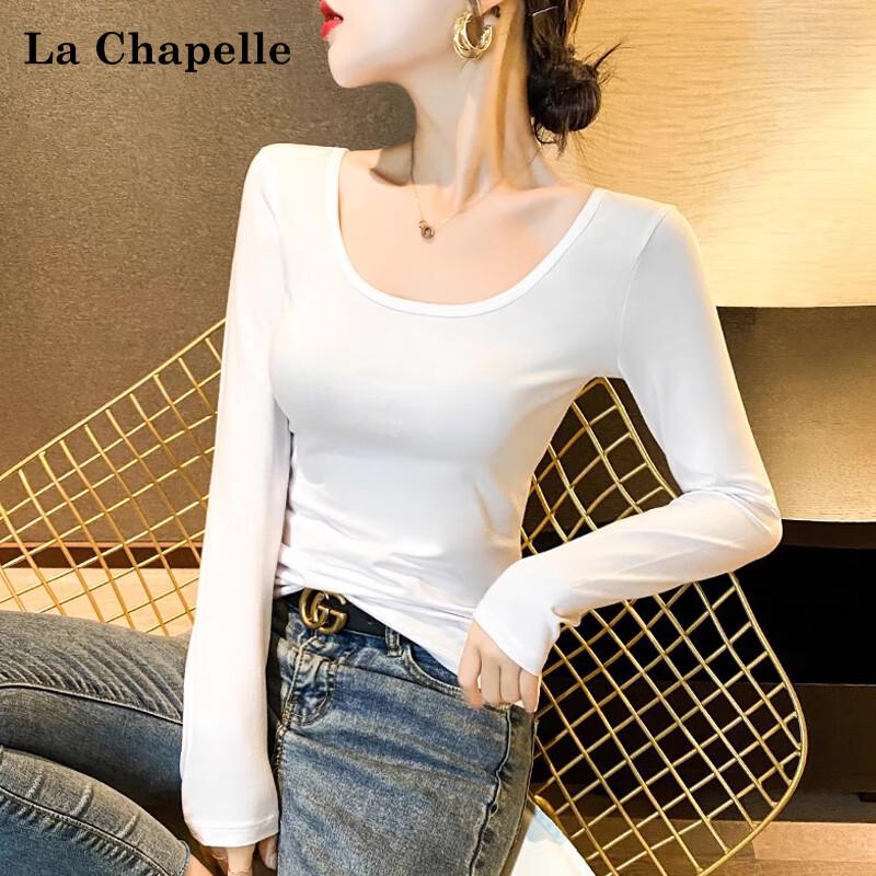 La Chapelle Women s Premium Cotton Double U-Neck Long Sleeve Top XL