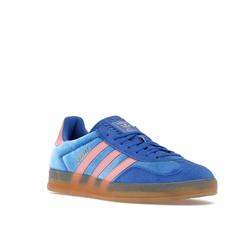 Adidas Sneakers Gazelle Indoor Blu Semi Rosa Velluto Donna Semi-Rosa-Spark Gomma IG6785
