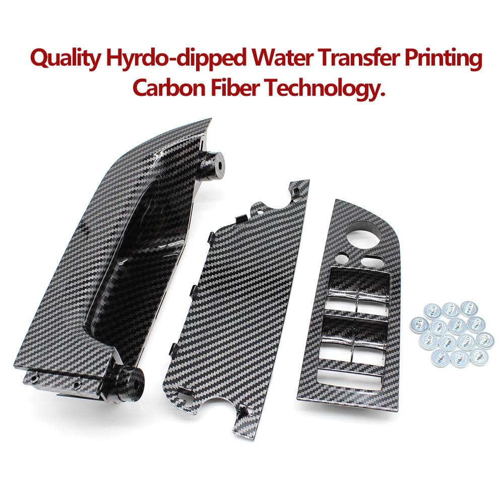 LHD RHD Carbon Fiber Interior Door Armrest Pull Handle For BMW 3 Series E90 E91 316 318 320 325 328i 2004-2012