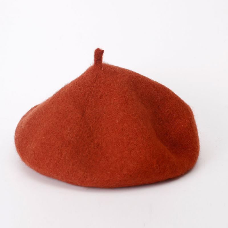 Beret Autumn Winter Lady Pumpkin Bud Hat Casual Wool Warm Hat
