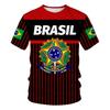 Hot Selling World Cup BRASIL Brazil Flag 3D Printed Pattern T-shirt for Men's Sports Leisure