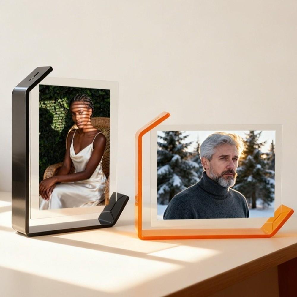Modern Acrylic Photo Frame 5/6/7/8 Inch Poster Frame L-shaped Tabletop Stand  Home Decoration