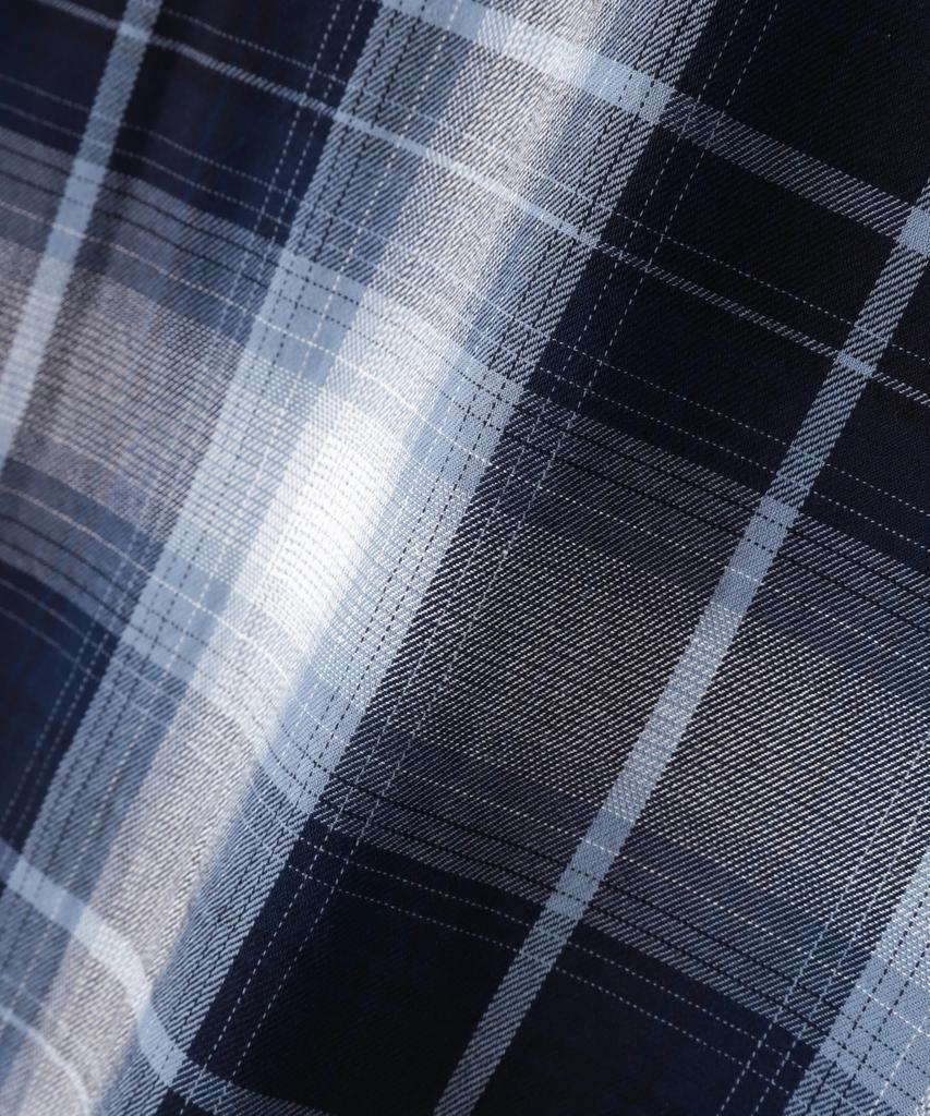 Avirex OMBRE CHECK SHIRT NYC Long Sleeve Ombre Check New York Size L Shirt, City, Men's, (110), Blue, 783-5120007