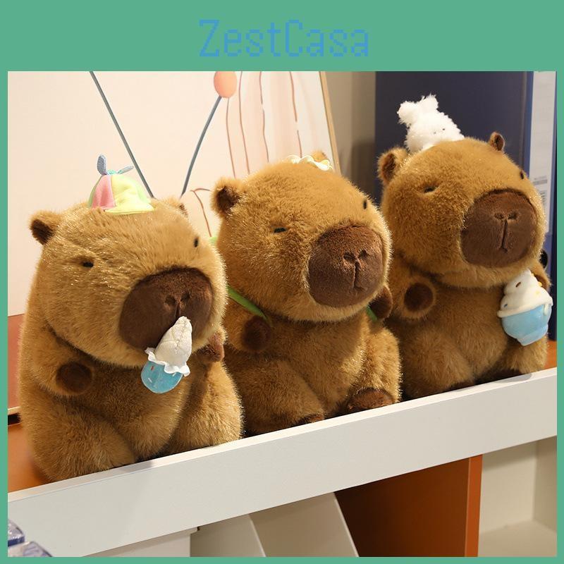 Plush Toy Capybara Ice Cream Smoothie Toy Childrens Animal Cartoon Doll