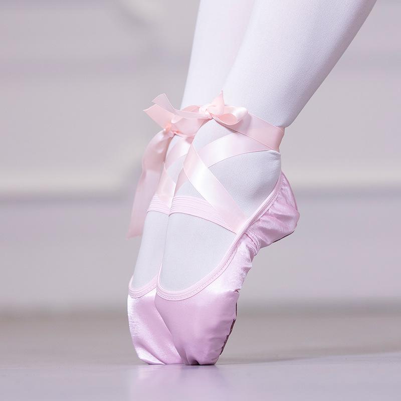 Damen Satinband Ballettschuhe - Weiche Sohle für Tanzpraxis und Unterricht