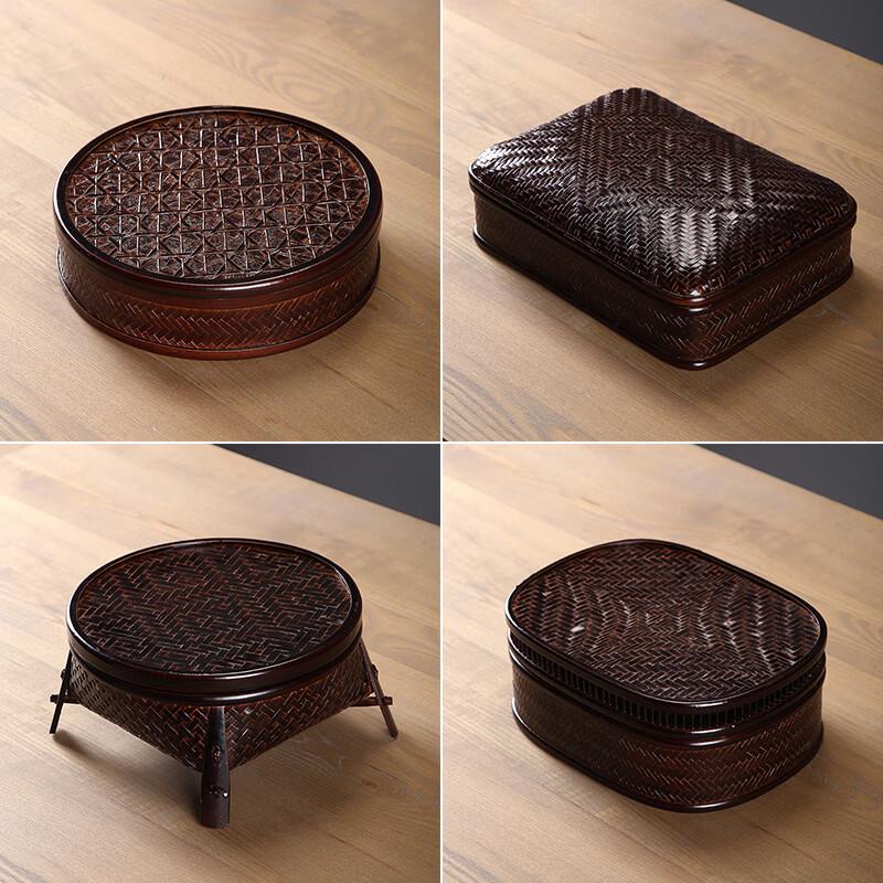 Japanese Style Lacquered Bamboo Storage Basket