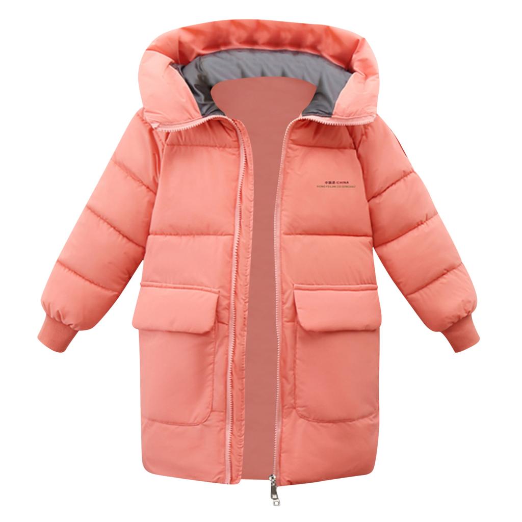 Děti Děti Chlapci Dívčí Zimní Pevné Kapsy Teplé Bundy s kapucí Svrchní oděvy Kabáty