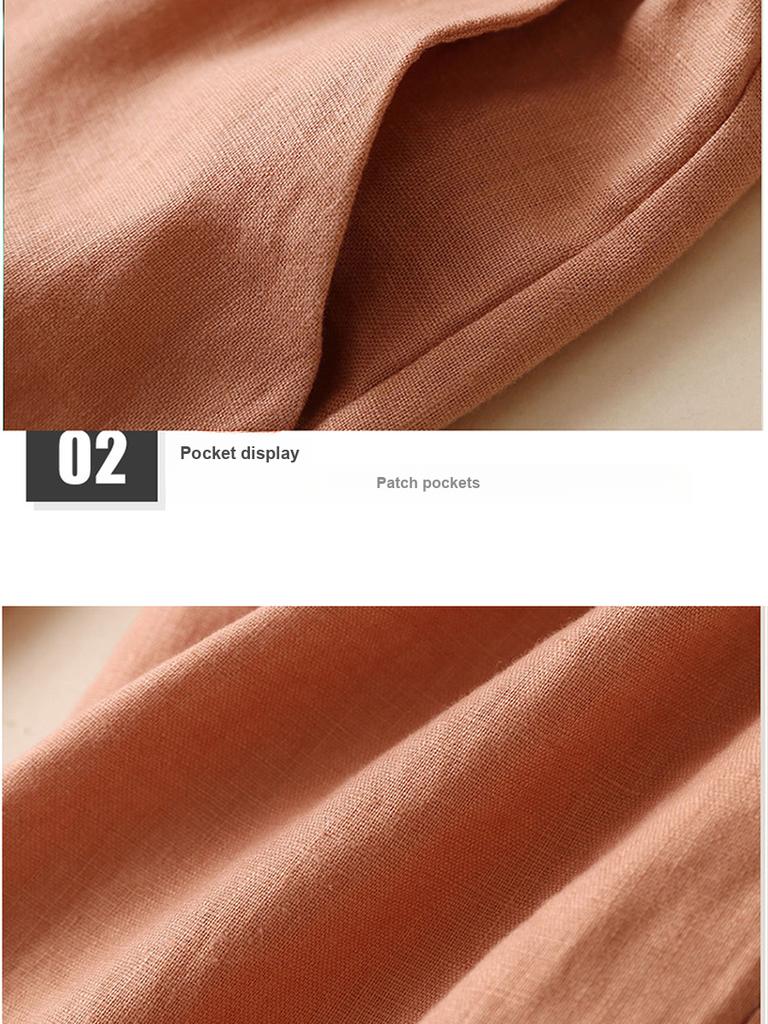 Wide Leg Cotton Linen Pants Women High Waist Spring Autumn New Style Loose Fit Slimming Breathable Plus Size Casual Straight Leg Pants