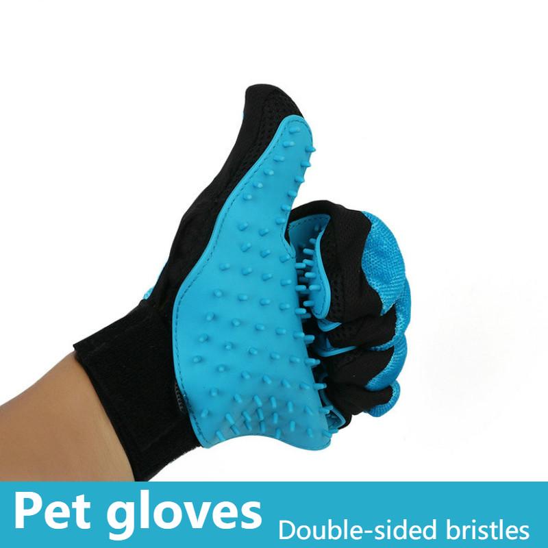 Buy Pet glove doublesided brush cat and dog bath massage left and