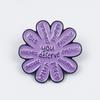 Classic English Quotes Brooch: Simple Geometric Badge for Clothing and Bags