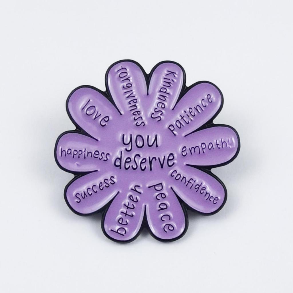 Classic English Quotes Brooch: Simple Geometric Badge for Clothing and Bags