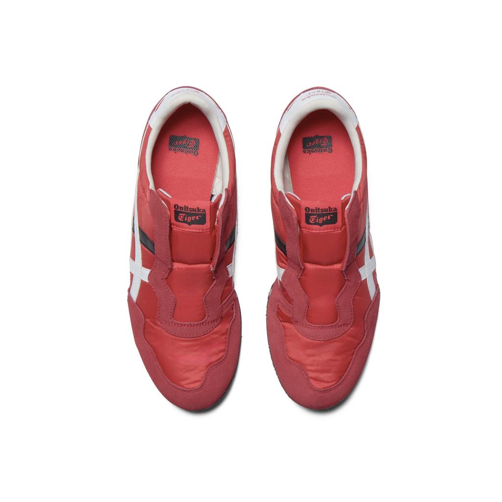 ONITSUKA TIGER Serrano Slip-On Stoff Japanischer Retro Sportstil Lifestyle Freizeitschuhe Unisex Sneaker Rot Weiß 1183C615-600