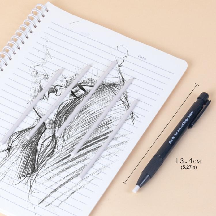 Professional Sketching Eraser Pencil 3.8mm Retractable Tip Includes 5 Refills For Artistic Precise Work