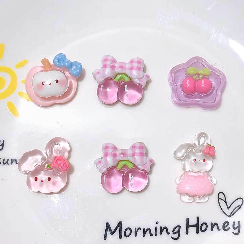 Cherry Blossom Resin Rabbit Hair Clip Accessories