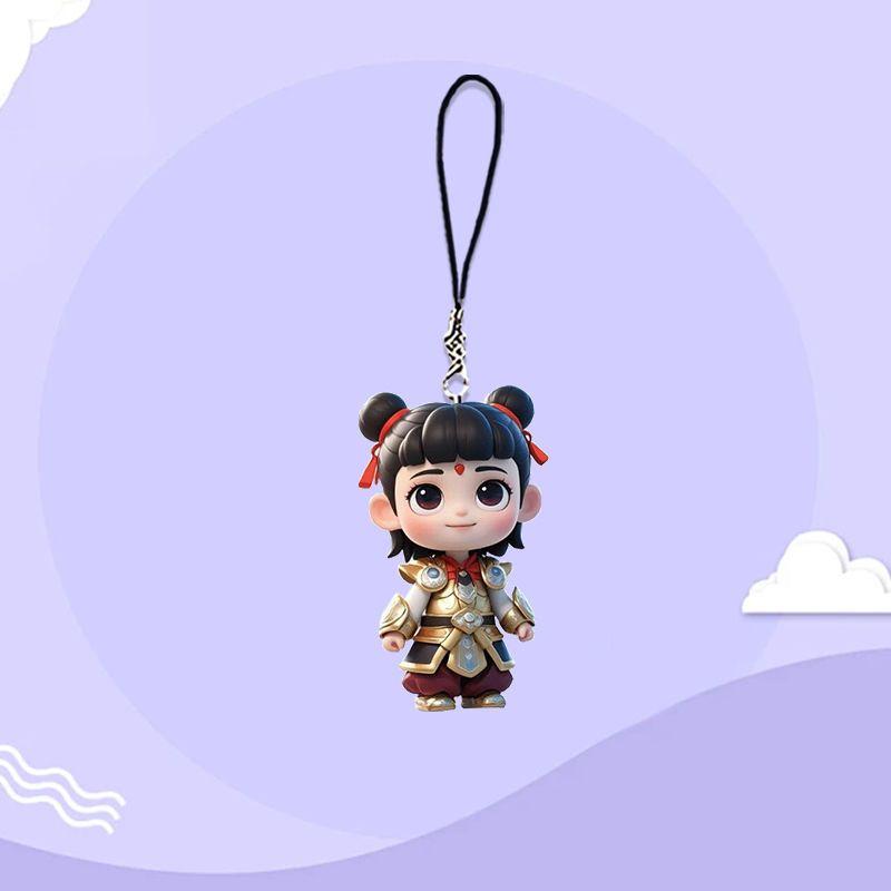 Nezha 2 Devil Children Haunted Sea Lotus Root Cake CP Phone Chain Pendant Cartoon Anime Bag Charms