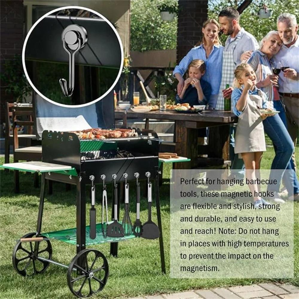 20pcs Black Magnetic Hooks Cruis Heavy Duty Neodymium Rare Earth Magnetic Hangers, Extra Strong Magnets with Hook for Hanging, R