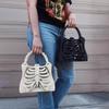 Gothic Skeleton Bag 3D Printed Ribcage Bone Handbag Anatomical Spooky Skeleton Purse for Halloween Dress-up Dark Aesthetic Accessory
