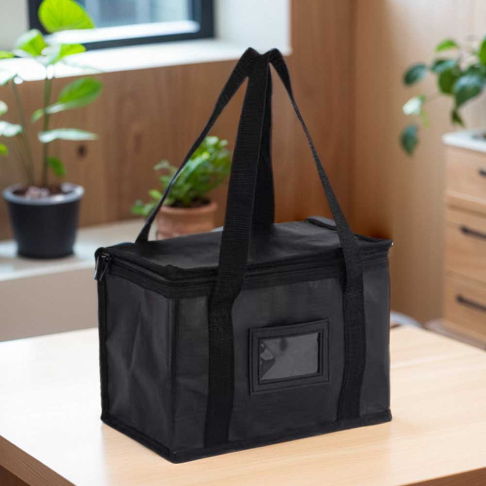 Woven Insulated Lunch Bag Large Capacity Portable Food Carrier Versatile Hot Cold Thermal Bag for Outdoor Picnic